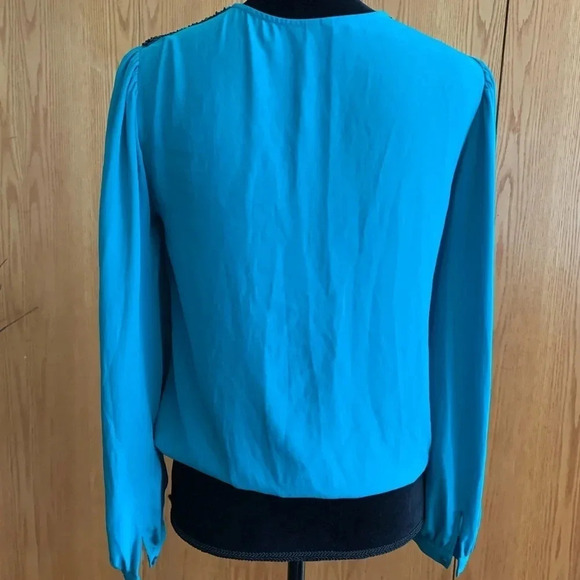 Bellatrix Embellished Shoulder Faux Wrap Blouse - Picture 3 of 14